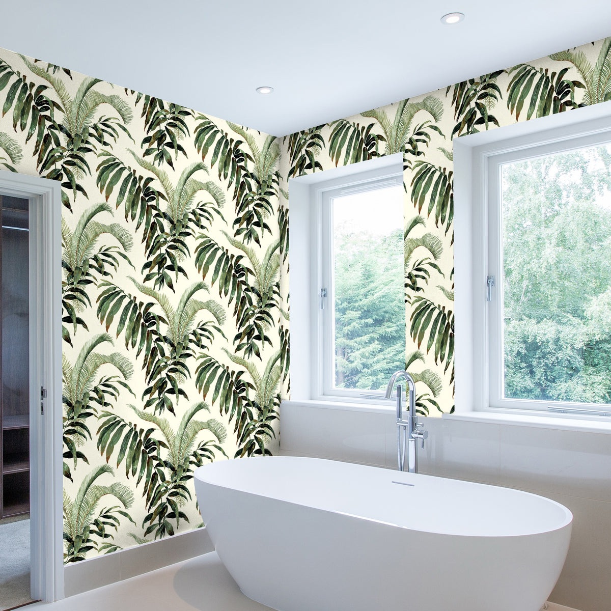 Pavillion Olive Floral Style Wallpaper by Mallion & Knowles