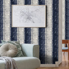 Topaz Denim / Stone Contemporary Wallpaper by Mallion & Knowles