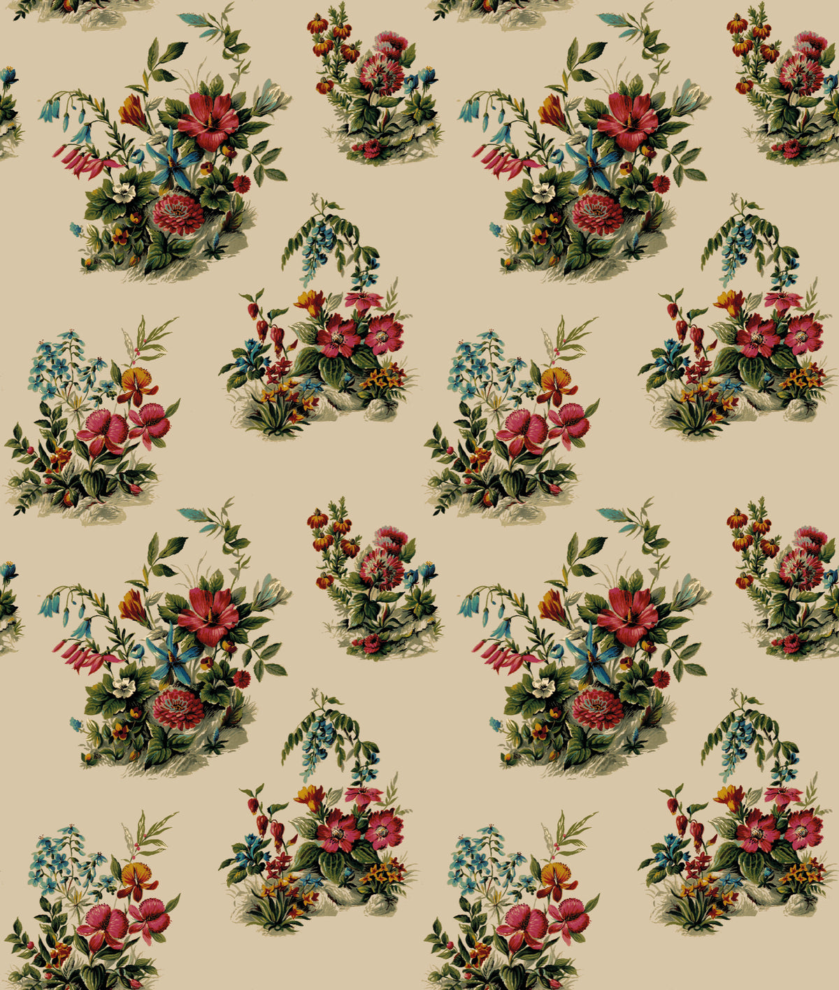 Atelier Old Rose Floral Style Wallpaper by Mallion & Knowles
