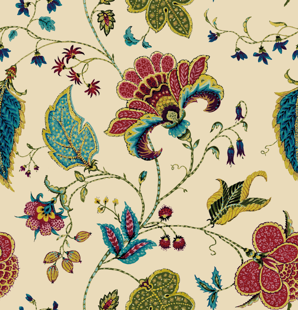 Varanasi Chintz Traditional Wallpaper by Mallion & Knowles