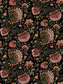 Amritsar Rose / Jet Traditional Wallpaper by Mallion & Knowles