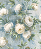 Peony Cream / Jade Floral Style Wallpaper by Mallion & Knowles