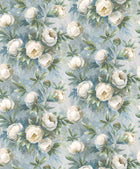 Peony Cream / Jade Floral Style Wallpaper by Mallion & Knowles
