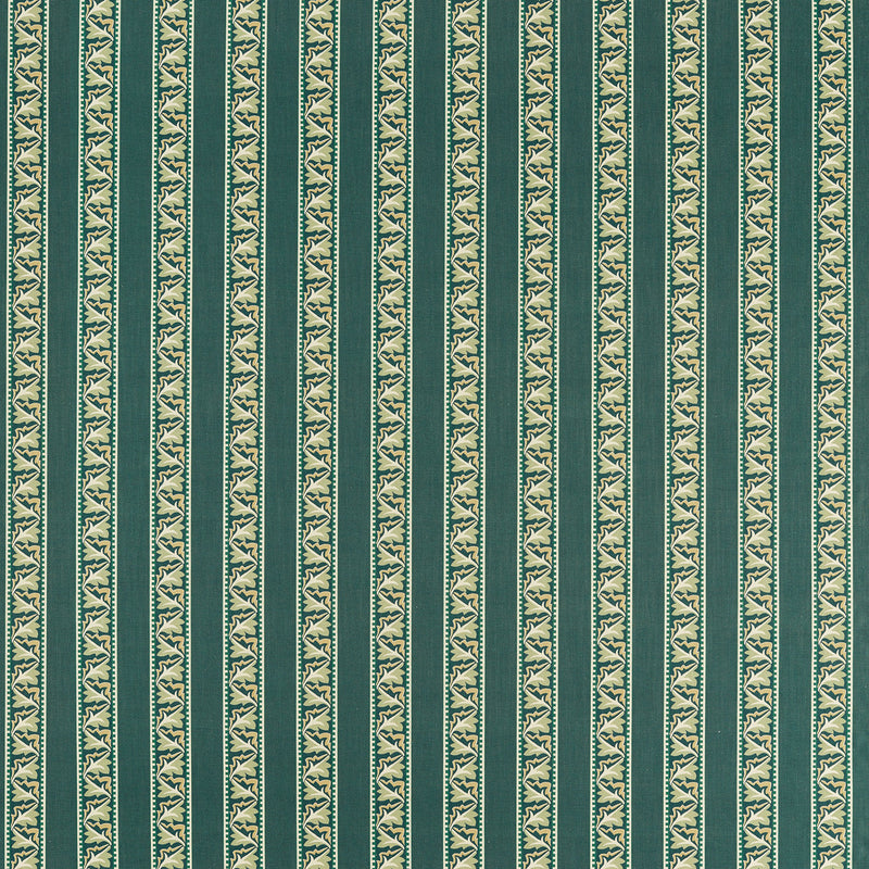 227248 Red Car Stripe Little Book of Morris Emery Blue Fabric by Morris & Co