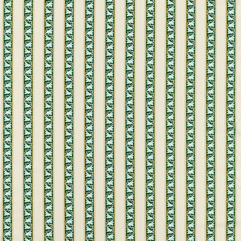 227249 Red Car Stripe Little Book of Morris Forest & Linen Fabric by Morris & Co