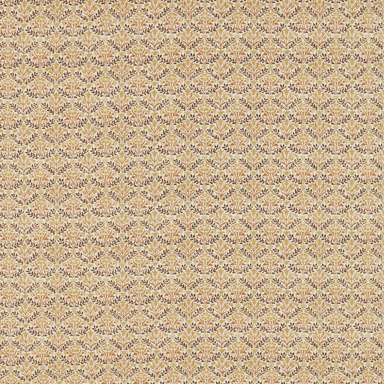 227252 Bellflowers Little Book of Morris Chocolate & Tan Fabric by Morris & Co