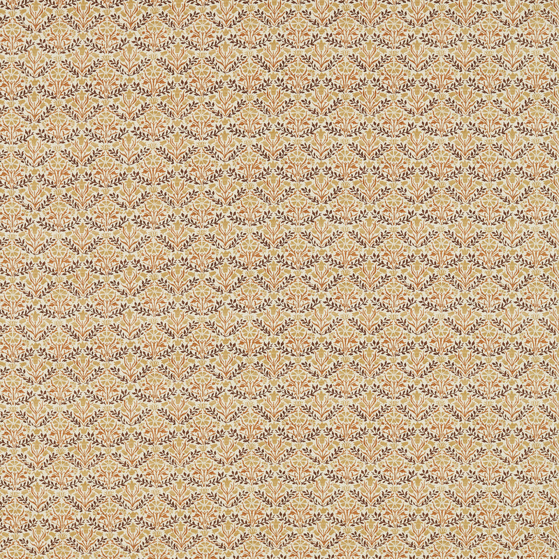 227252 Bellflowers Little Book of Morris Chocolate & Tan Fabric by Morris & Co