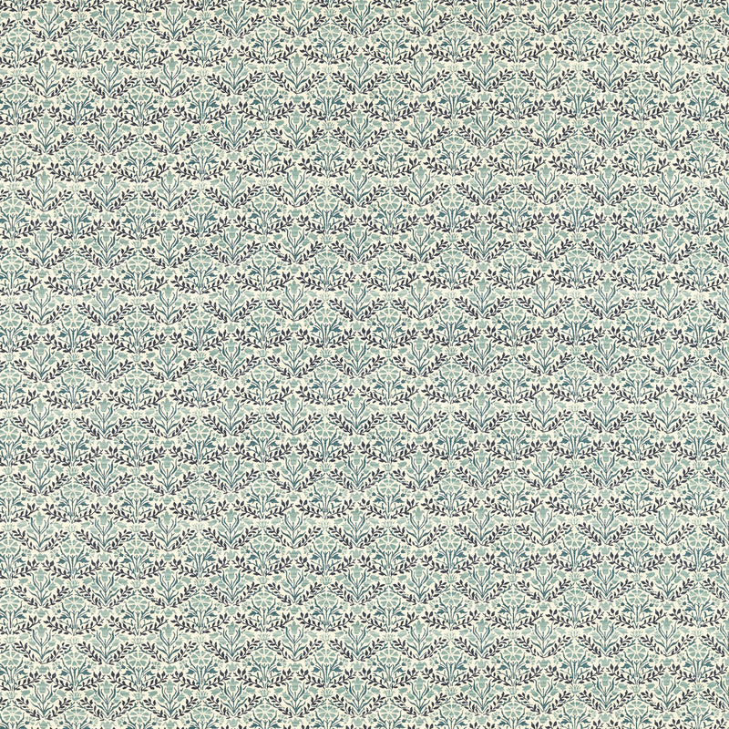 227253 Bellflowers Little Book of Morris Indigo & Seagreen Fabric by Morris & Co