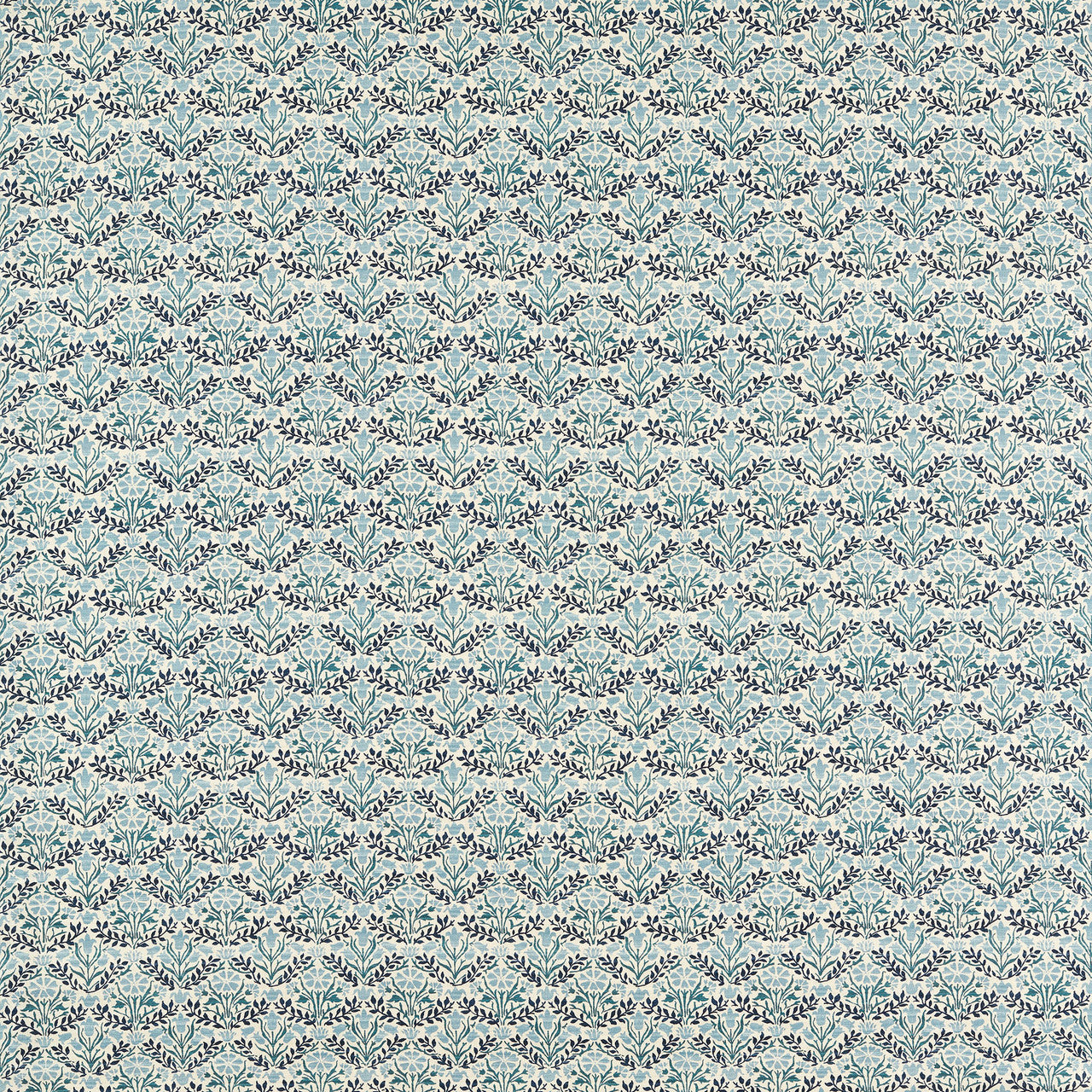 227255 Bellflowers Little Book of Morris Mineral Blue Fabric by Morris & Co