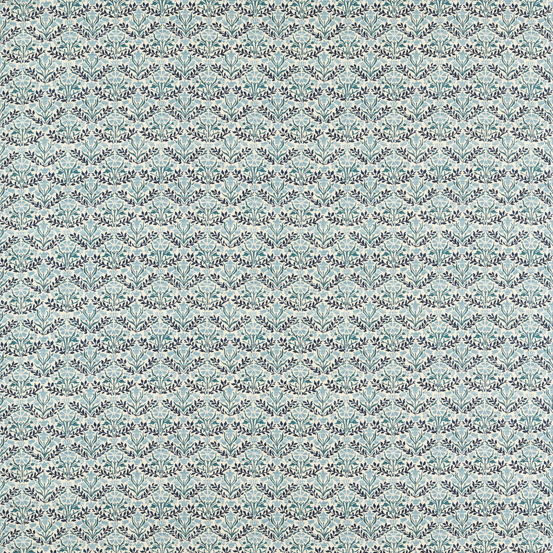 227255 Bellflowers Little Book of Morris Mineral Blue Fabric by Morris & Co