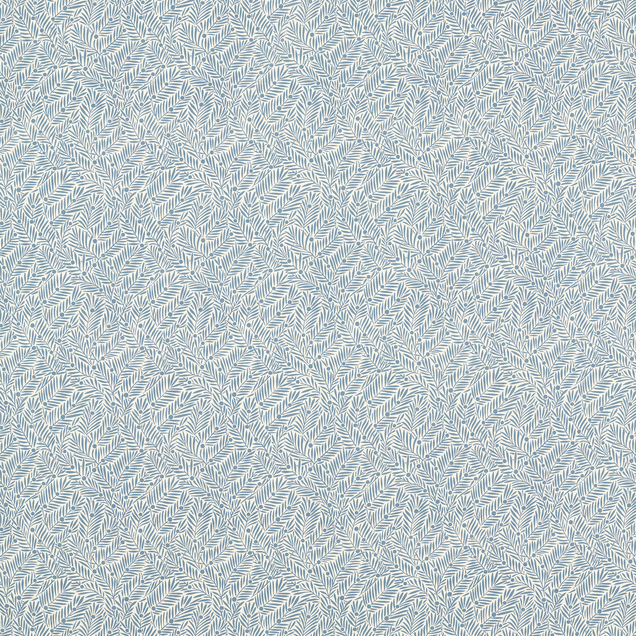 227258 Yew & Aril Little Book of Morris Mineral Blue Fabric by Morris & Co