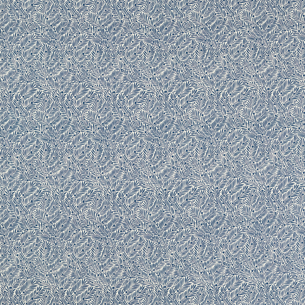 227259 Yew & Aril Little Book of Morris Indigo Fabric by Morris & Co