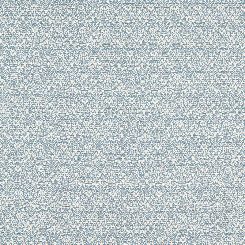 237421 Bellflowers Weave Little Book of Morris Mineral Blue Fabric by Morris & Co
