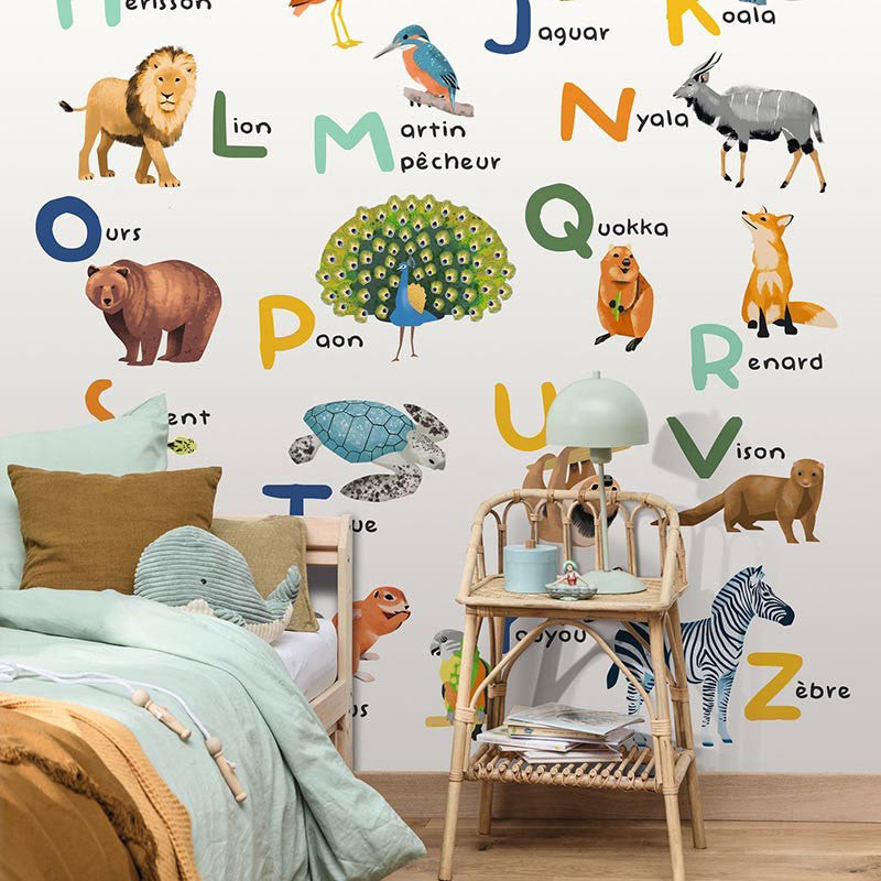 MNM105672303 Apprenons L Alphabet Les Mini Mondes Wallpaper by Caselio