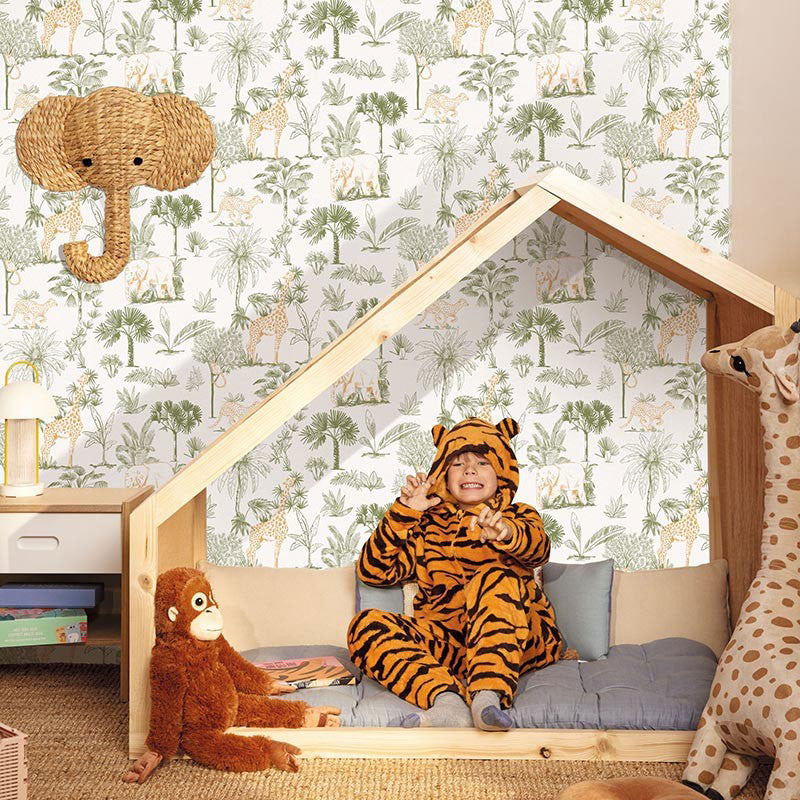 MNM105737007 Balade Dans La Savane Les Mini Mondes Wallpaper by Caselio