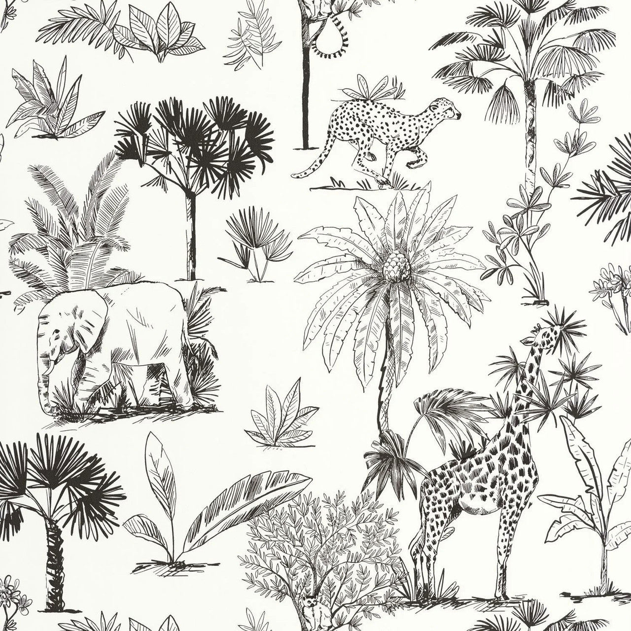 MNM105739090 Balade Dans La Savane Les Mini Mondes Wallpaper by Caselio