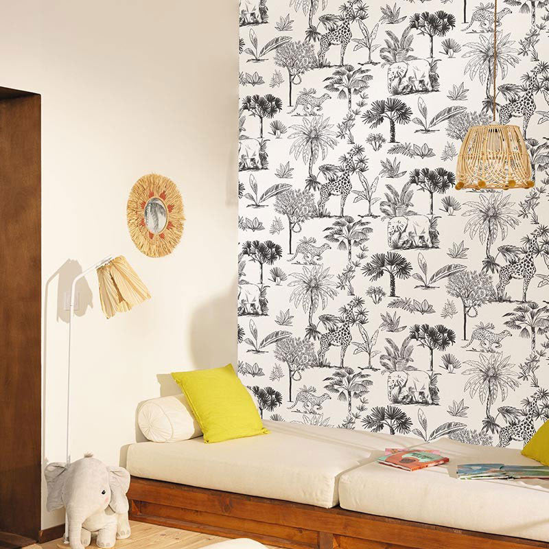 MNM105739090 Balade Dans La Savane Les Mini Mondes Wallpaper by Caselio