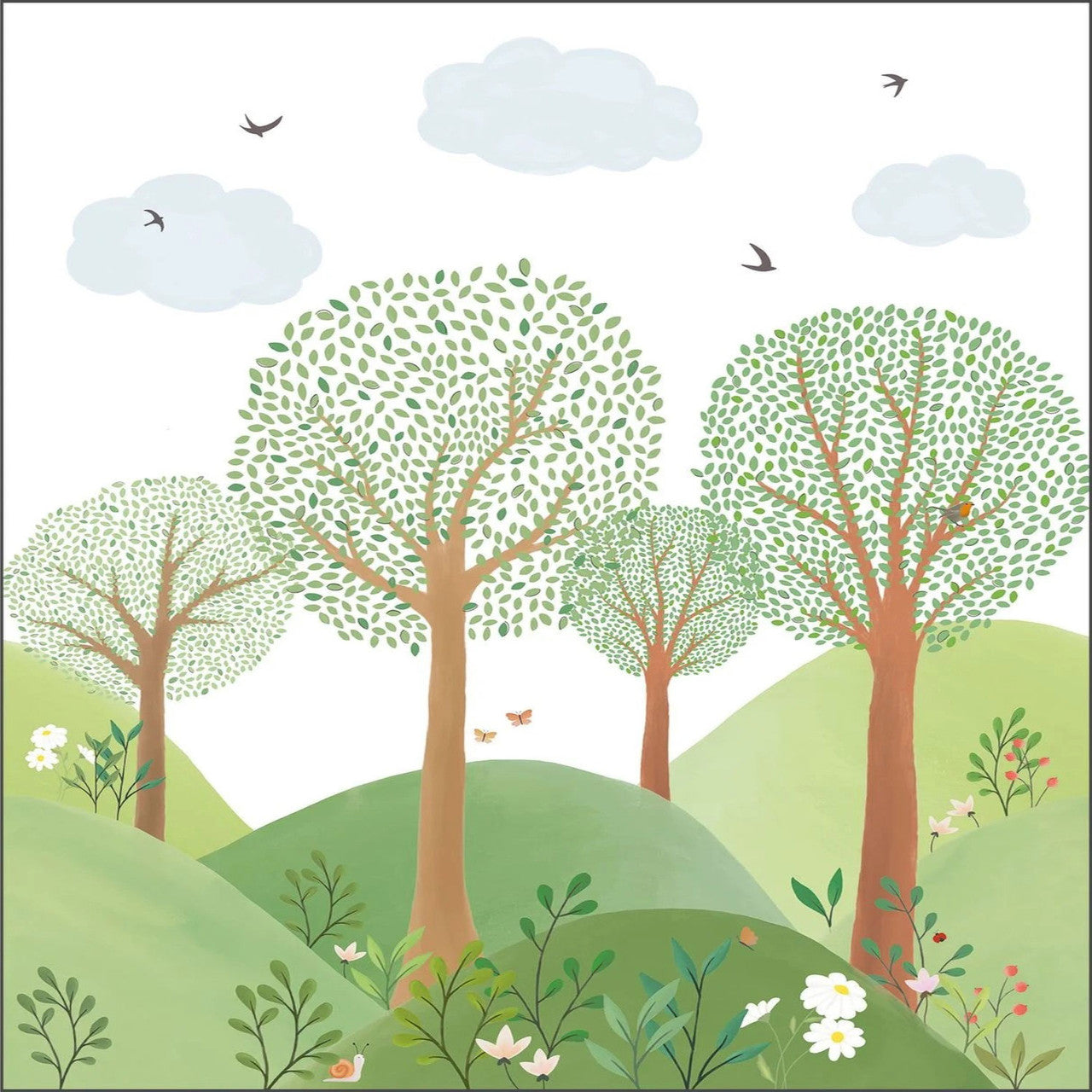 MNM105803206 Le Monde De La Foret Les Mini Mondes Wallpaper by Caselio