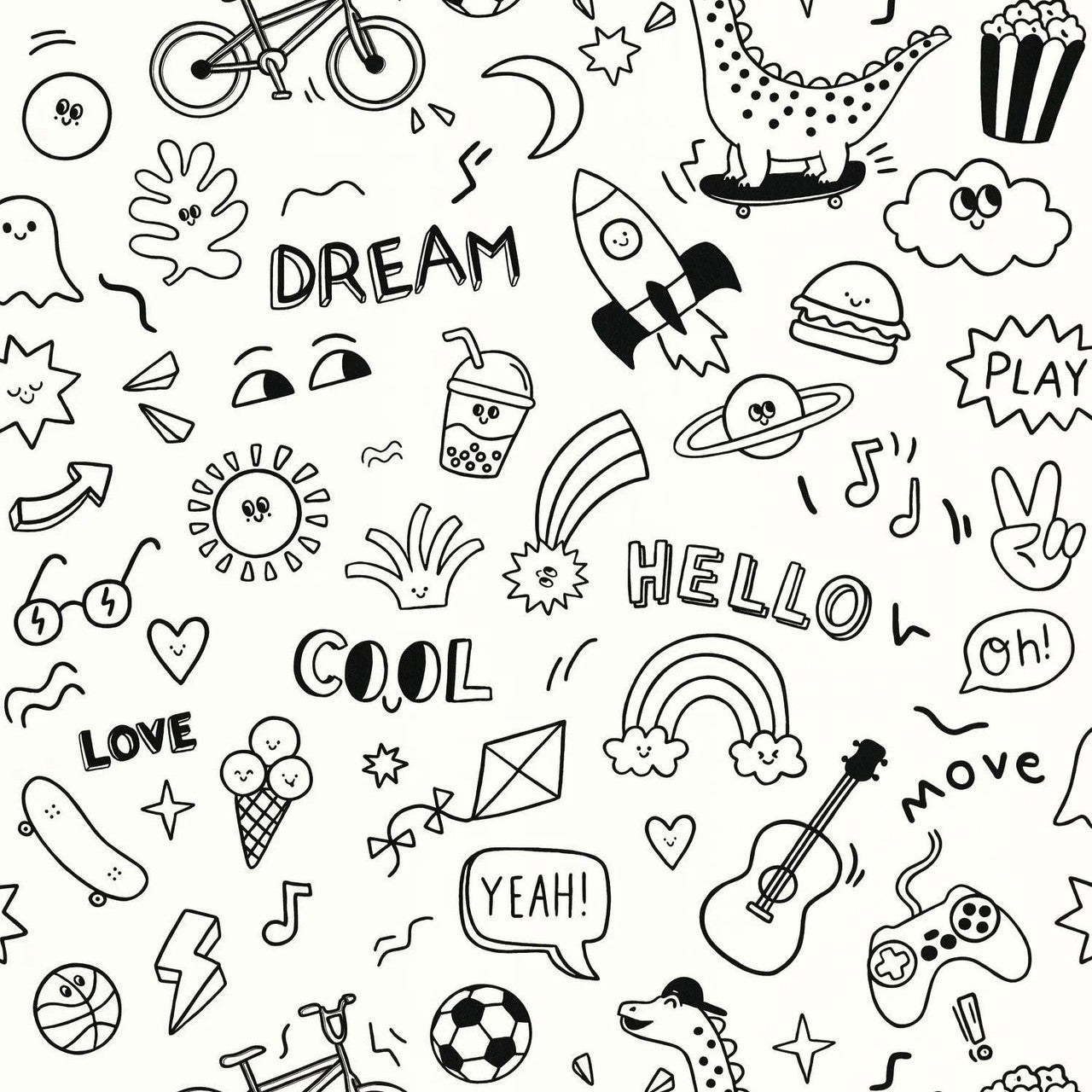 MNM105829090 A Vos Crayons Les Mini Mondes Wallpaper by Caselio