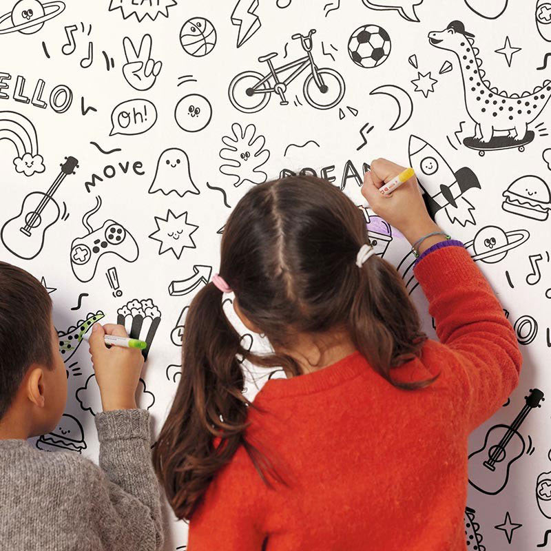 MNM105829090 A Vos Crayons Les Mini Mondes Wallpaper by Caselio