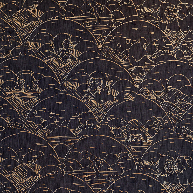 MO3001 Indigo Macaque Ivory Tokyo Blue Wallpaper by Moooi