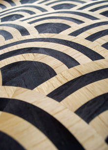 MO3040 Lucky O's Birch & Black Tokyo Blue Wallpaper by Moooi