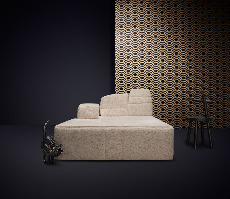 MO3040 Lucky O's Birch & Black Tokyo Blue Wallpaper by Moooi