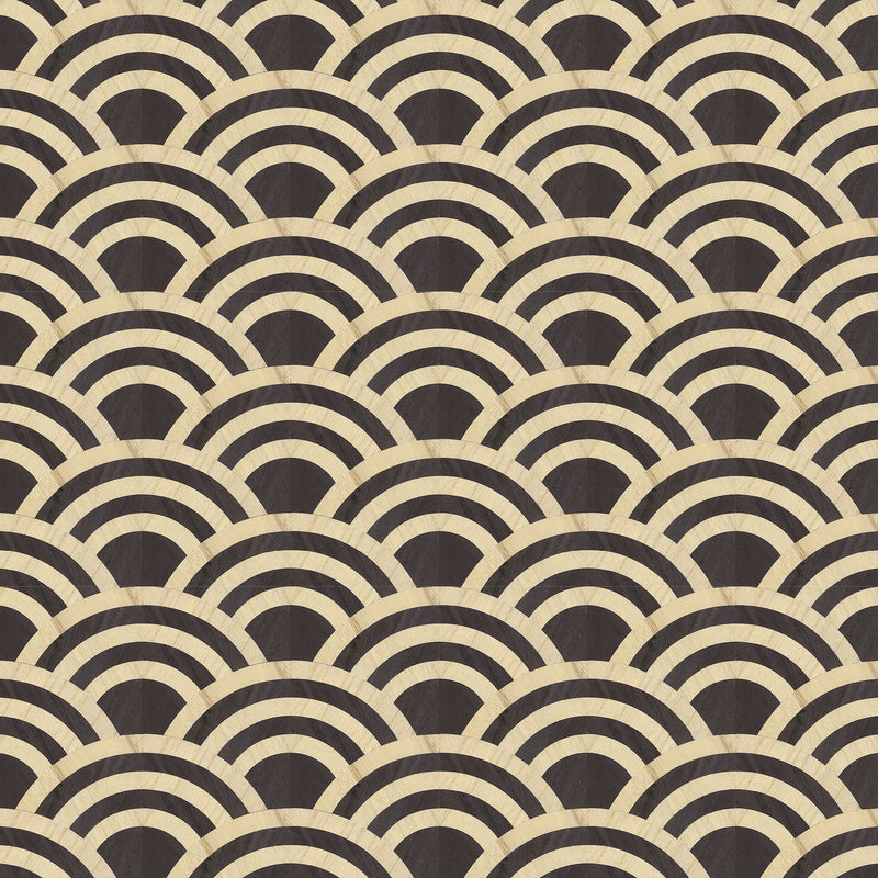 MO3040 Lucky O's Birch & Black Tokyo Blue Wallpaper by Moooi