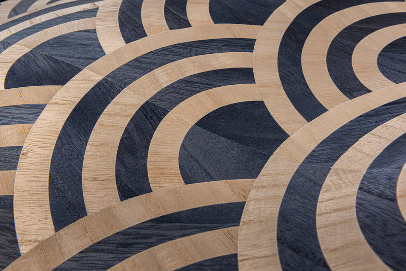 MO3043 Lucky O's Birch & Blue Tokyo Blue Wallpaper by Moooi
