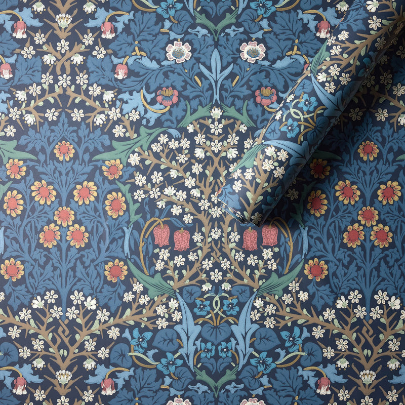 MOW0165-02 Blackthorn Indigo Colours of Morris Wallpaper by Morris & Co