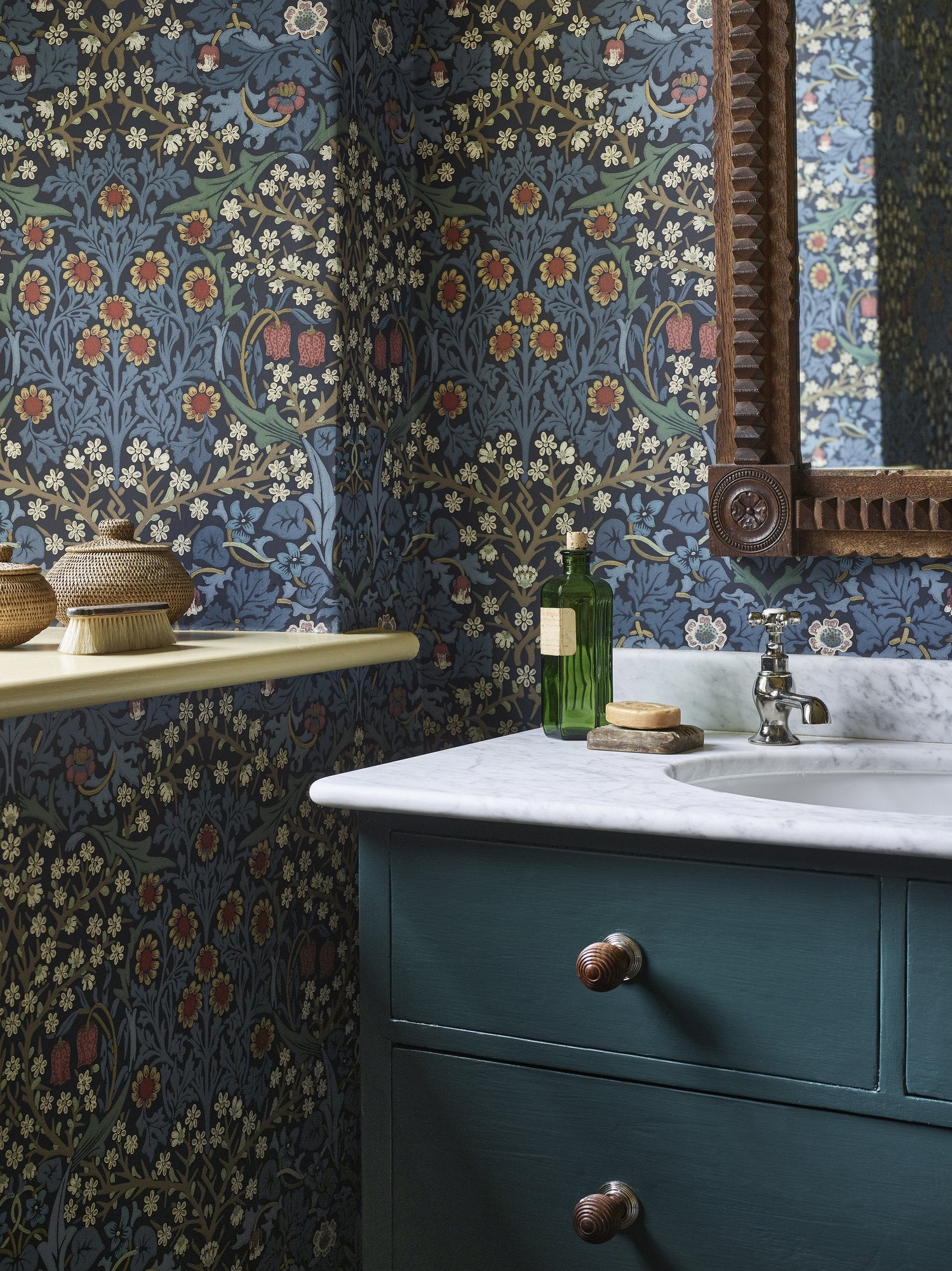 MOW0165-02 Blackthorn Indigo Colours of Morris Wallpaper by Morris & Co