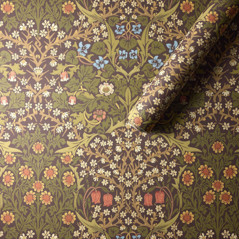 MOW0165-03 Blackthorn Rosewood Colours of Morris Wallpaper by Morris & Co