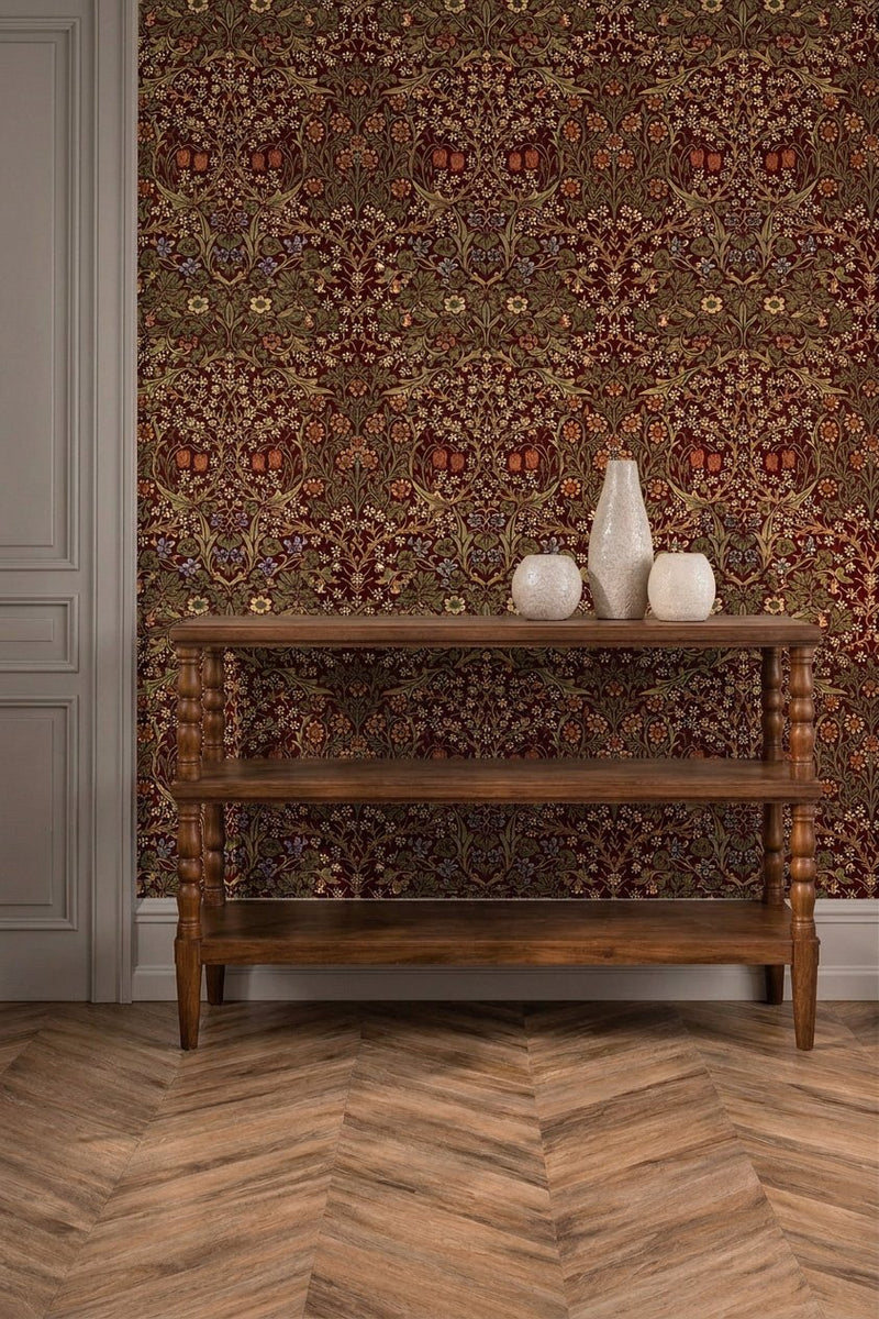 MOW0165-03 Blackthorn Rosewood Colours of Morris Wallpaper by Morris & Co