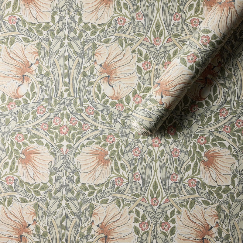 MOW0170-03 Pimpernel Rose Cockle / Sage Colours of Morris Wallpaper by Morris & Co