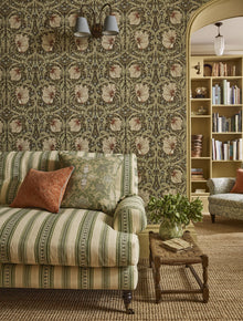 MOW0170-04 Pimpernel Walnut / Sage Colours of Morris Wallpaper by Morris & Co