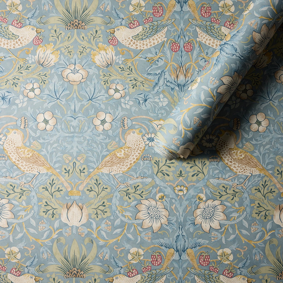 Strawberry Thief Slate / Vellum Colours of Morris Wallpaper by Morris & Co
