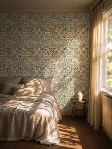 MOW0175-01 Woodland Weeds Bayleaf / Wheat Colours of Morris Wallpaper by Morris & Co