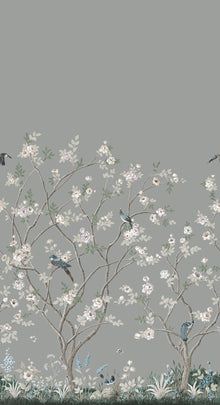 MU0313M Lingering Garden Grey Classics Mural by York Wallcoverings