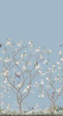 MU0314M Lingering Garden Sky Blue Classics Mural by York Wallcoverings