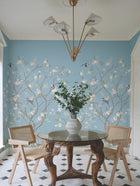 MU0314M Lingering Garden Sky Blue Classics Mural by York Wallcoverings