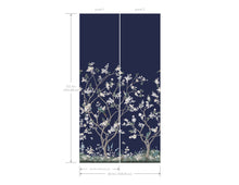 MU0315M Lingering Garden Navy Classics Mural by York Wallcoverings