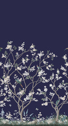 MU0315M Lingering Garden Navy Classics Mural by York Wallcoverings