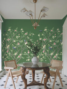 MU0316M Lingering Garden Green Classics Mural by York Wallcoverings
