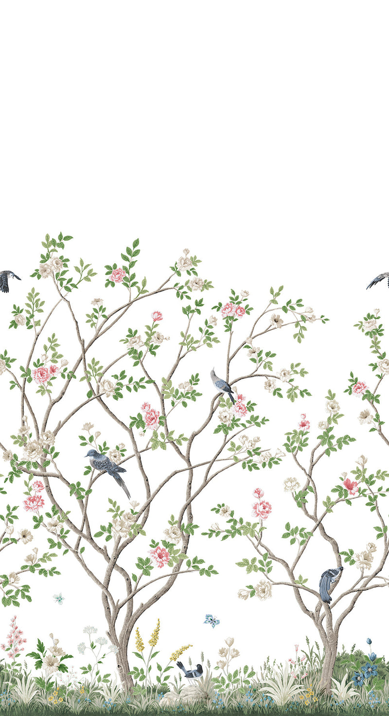 MU0317M Lingering Garden White Classics Mural by York Wallcoverings