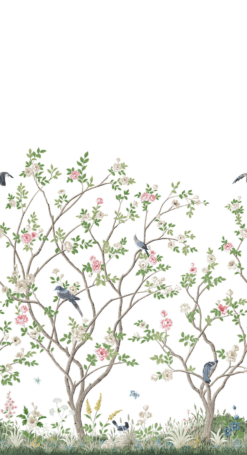 MU0317M Lingering Garden White Classics Mural by York Wallcoverings