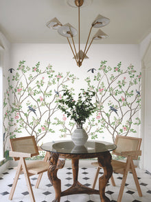 MU0317M Lingering Garden White Classics Mural by York Wallcoverings