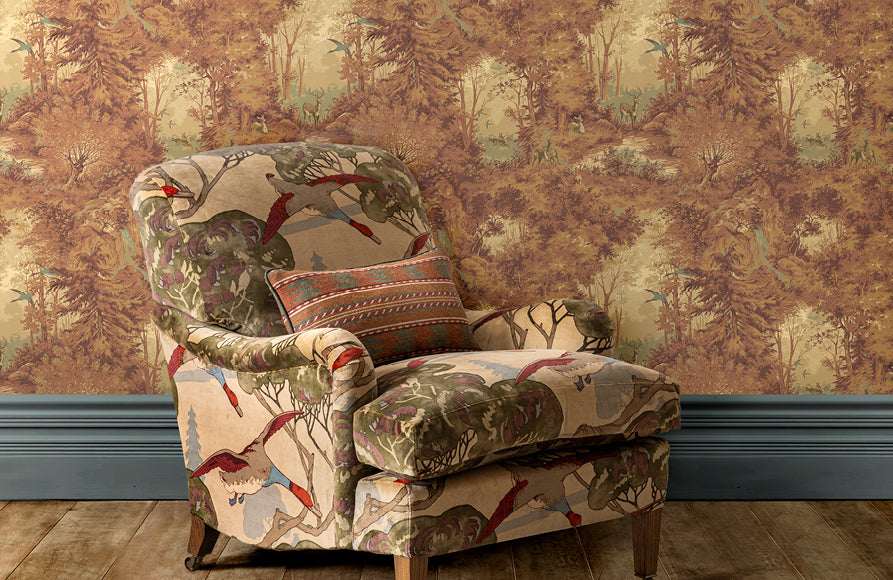 Mulberry Woodland Autumn Country Walk Wallpaper by Mulberry Home
