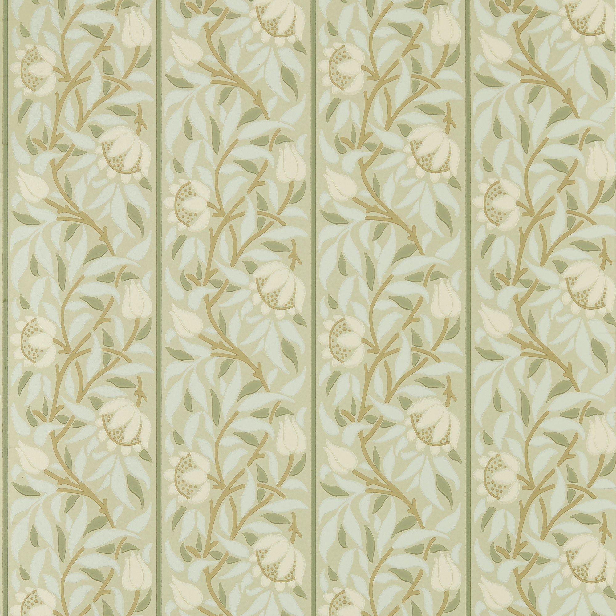 217570 Peony Trellis The Unfinished Works Sage Wallpaper by Morris & Co