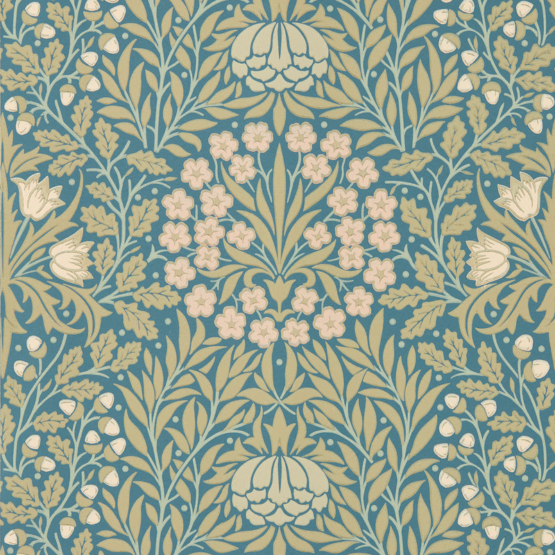 217584 Daisy & Oak The Unfinished Works Powder Blue/Blush Wallpaper by Morris & Co