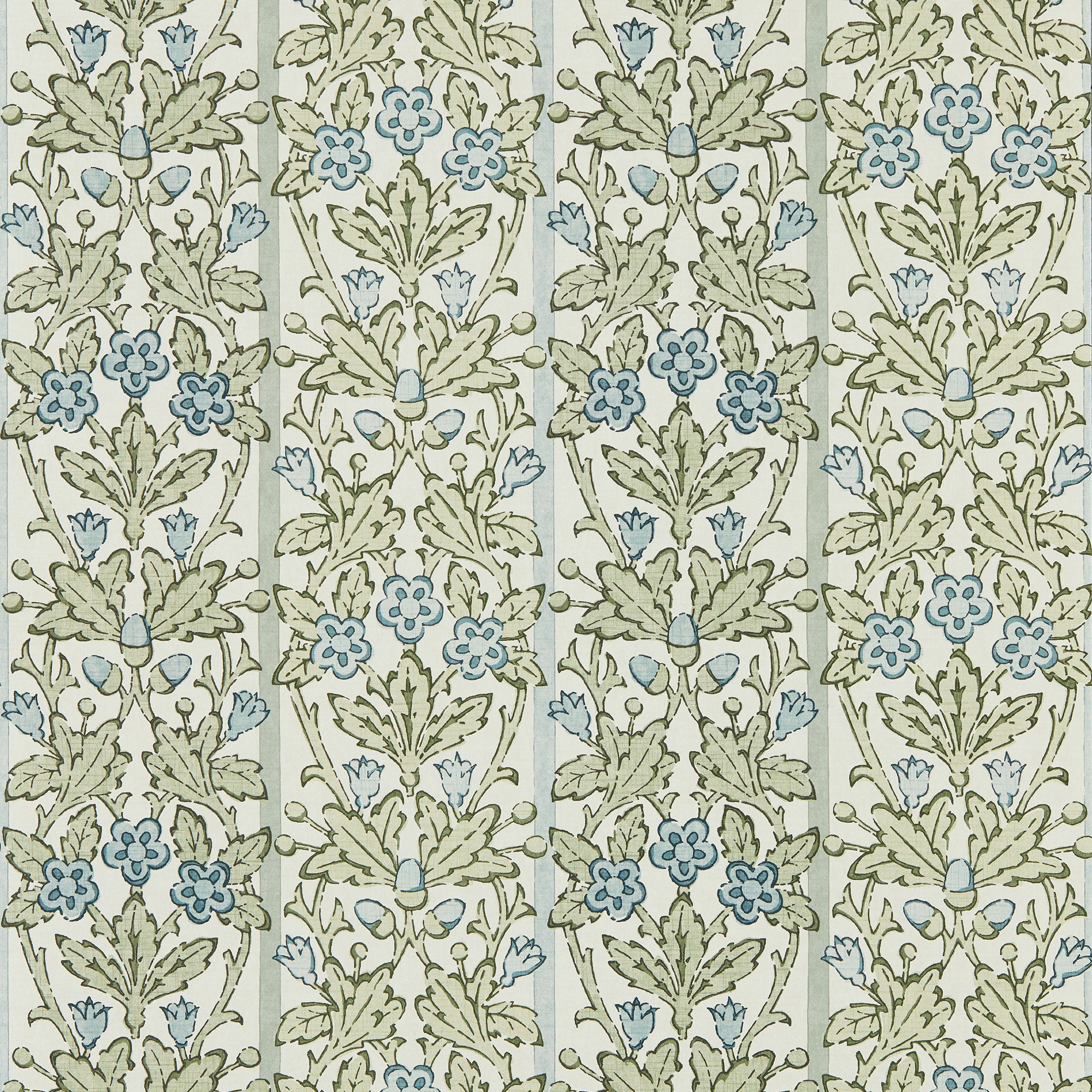 217590 Oak & Blossom The Unfinished Works Thyme/Woad Wallpaper by Morris & Co